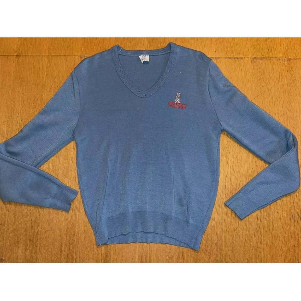 Vintage NFL Houston Oilers Single Stitch Pullover Sweater Sz S
